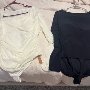 Shapellx Black and Cream Bodysuits for Women